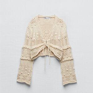 COPY - ZARA Cropped Knit Front Tie Cardigan - NWT